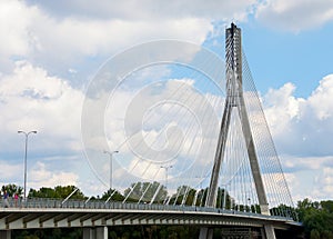 Swietokrzyski bridge over the Vistula river in Warsaw