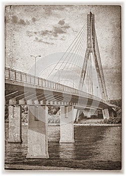 Swietokrzyski bridge. Sephia.