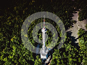 Swietokrzyski National Park Poland / tv tower aerial photography