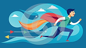 The swift current of consciousness rushing forward with momentum and purpose.. Vector illustration. photo