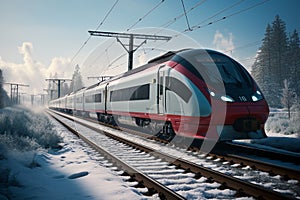 Swift and efficient, the express train quickly transports passengers to destinations photo