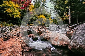 Swift river in Autumn White Mountains, New Hampshire