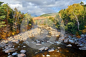 Swift River cascades at autumn, New Hampshire, USA