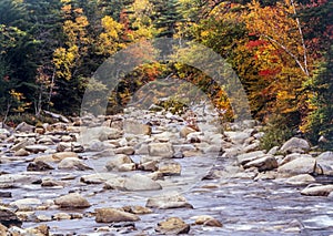 Swift river in New Hampshire in Autumn
