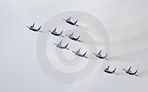 Demonstration flight of The Swifts (Strizhi), International aviation and space salon (MAKS). photo