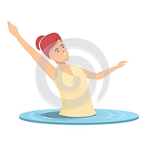 Swim diving icon cartoon vector. Synchronized swimming