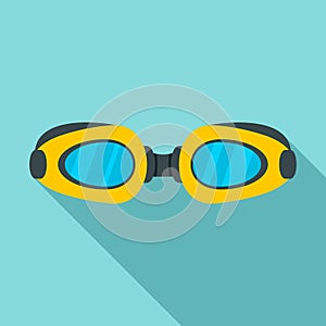 Swim glasses icon, flat style