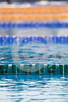 Swim lanes in olympic swimming pool