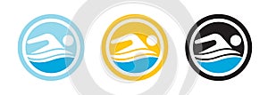 Swim logo for application or website. Swimming championship icon