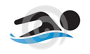 Swim logo for application or website. Swimming championship icon