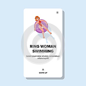 swim ring woman swimming vector