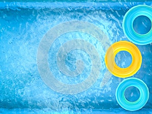 Swim rings on pool