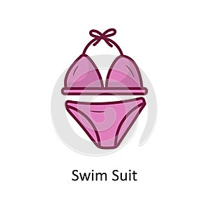Swim Suit vector Fill outline Icon Design illustration. Holiday Symbol on White background EPS 10 File