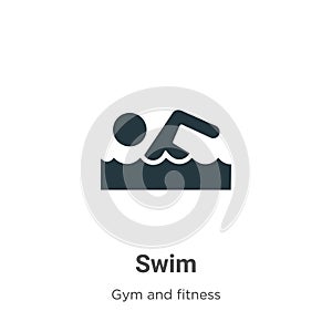 Swim vector icon on white background. Flat vector swim icon symbol sign from modern gym and fitness collection for mobile concept