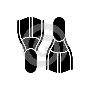 Swimfins black glyph icon