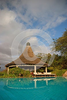 Swiming pool in a lodge photo