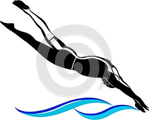 Swimmer athlete sports logo