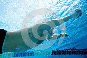 Swimmer in the big swimming pool