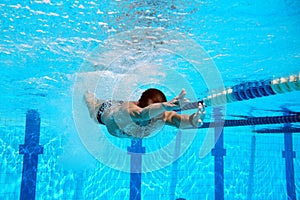 Swimmer in the big swimming pool