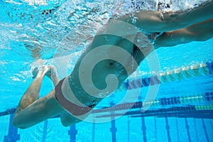 Swimmer in the big swimming pool