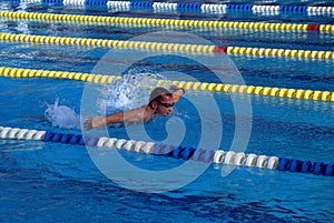 Swimmer in the big swimming pool