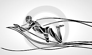 Swimmer Breaststroke vector black silhouette