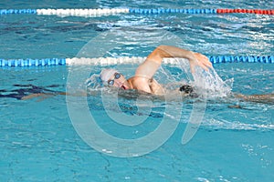 Swimmer in comptition