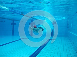 Swimmer in comptition