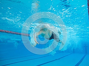 Swimmer in comptition