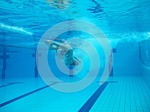 Swimmer in comptition