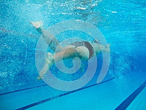 Swimmer in comptition