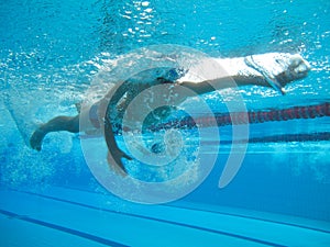 Swimmer in comptition