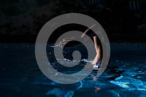 Swimmer Crol Style at Night.