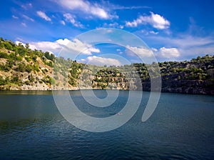 Swimmer in a flooded quarry