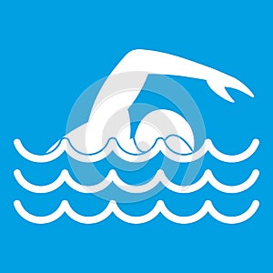 Plavec ikona bílý 