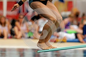 Swimmer launched into water