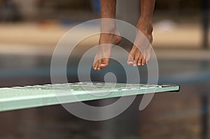 Swimmer launched into water