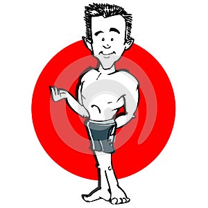 Swimmer man cartoon photo