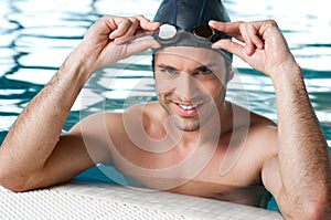Swimmer at pool