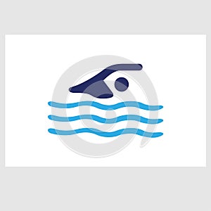 Swimmer silhouette in water icon