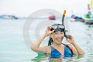 Swimmer with snorkling glasses