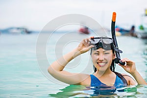 Swimmer with snorkling glasses