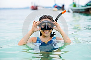 Swimmer with snorkling glasses