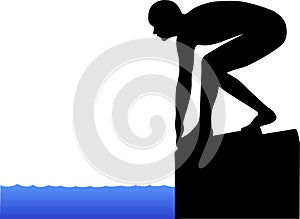 Swimmer on Starting Block/eps photo