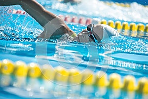 Swimmer in the swim pool photo