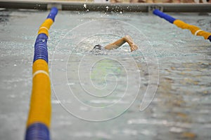 Swimmer in swimmers lane