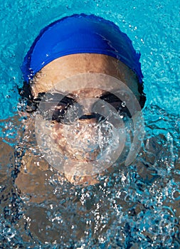 Swimmer in swimming pool