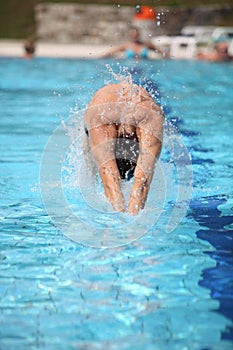 Swimmer in swimming pool