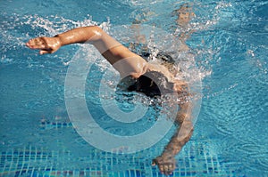 Swimmer in swimming pool