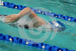 Swimmer in swimming pool